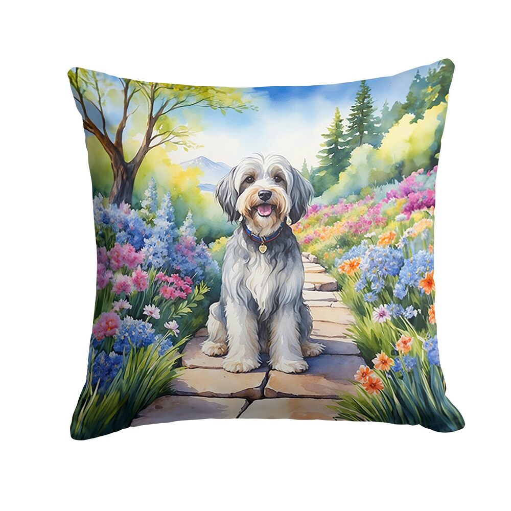 5749 Spring Path Throw Pillow, 18Hx18W, Tibetan Terrier 6726